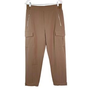 Athleta Endless High Rise Cargo Pants Rustic Beige Sz 12P Petite Pull On Joggers